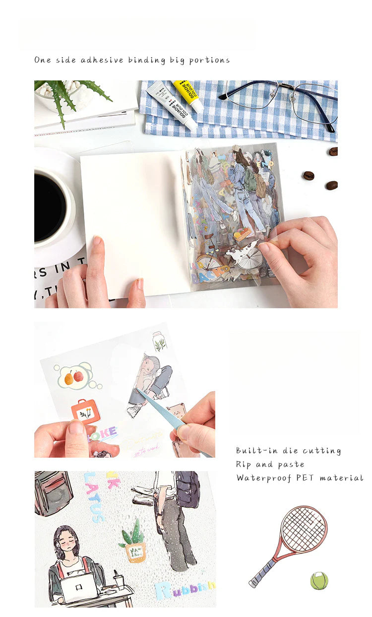 CAWPURI Chase the Ordinary Sticker Book – 20PCS Waterproof PET for Handbooks