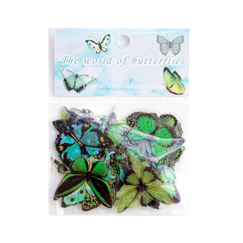 CAWPURI Butterfly Garden Stickers – 40PCS Waterproof PET for Handbooks & DIY