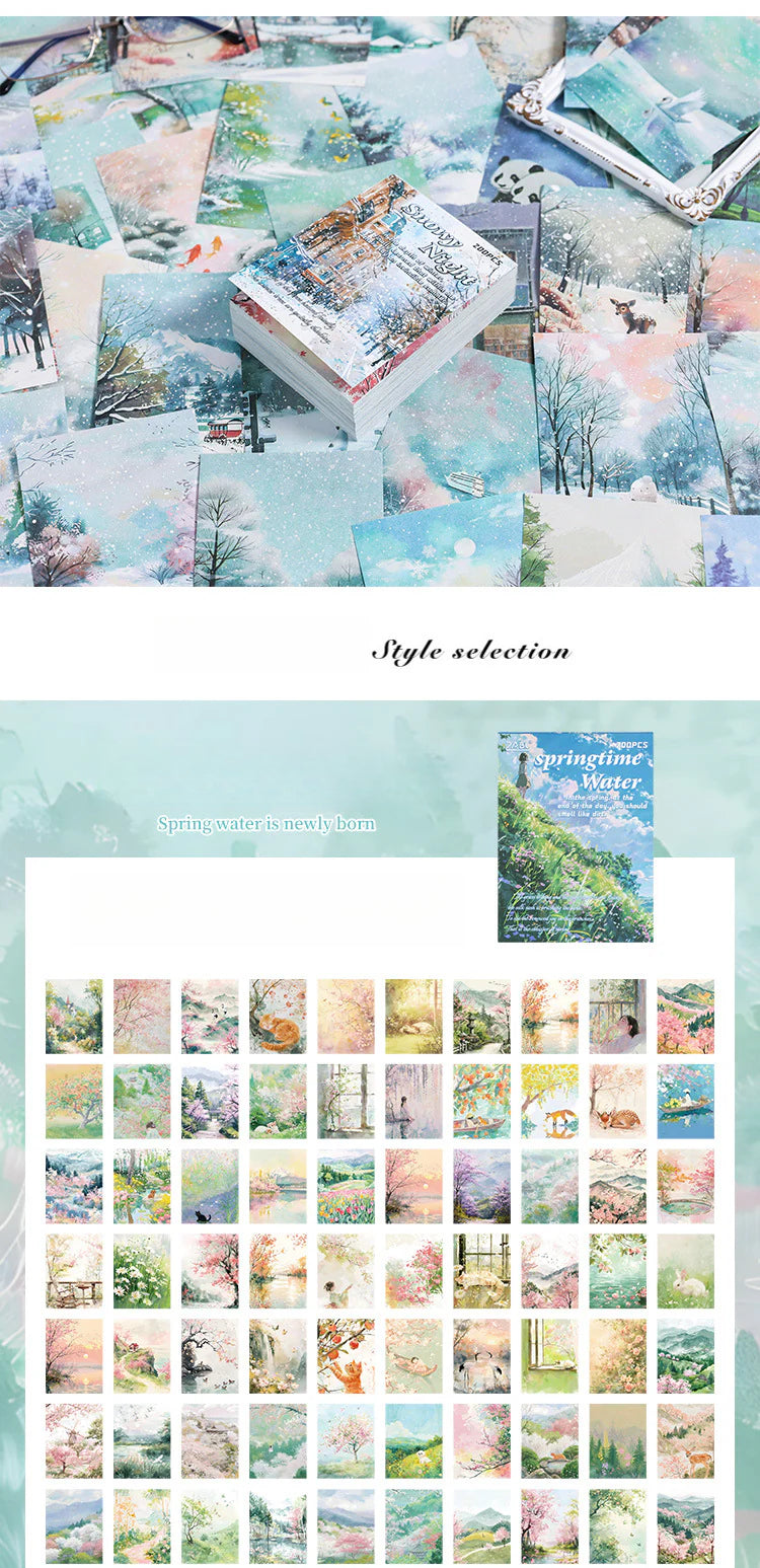 CAWPURI Four - Season Sticky Note Book – 200 Sheets of Scenic Designs