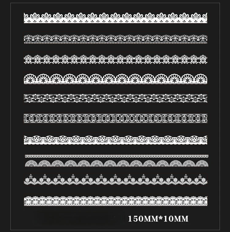 CAWPURI 30PCS Cluster Flower Lace Stickers – PET Decor for Handbooks