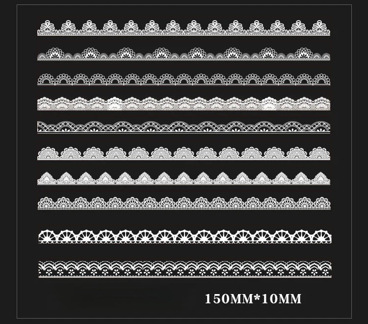 CAWPURI 30PCS Cluster Flower Lace Stickers – PET Decor for Handbooks