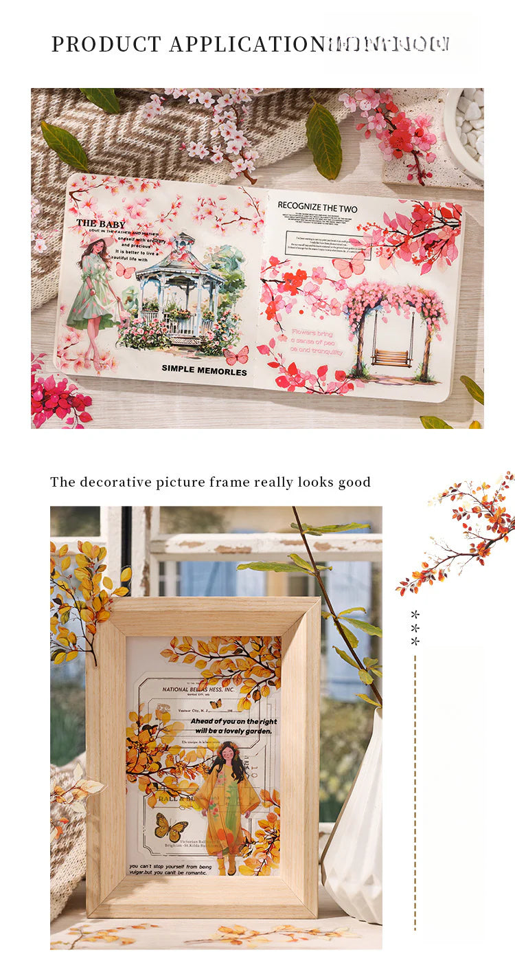 CAWPURI Chun Yu Muye Sticker Pack – 20PCS Floral Delights