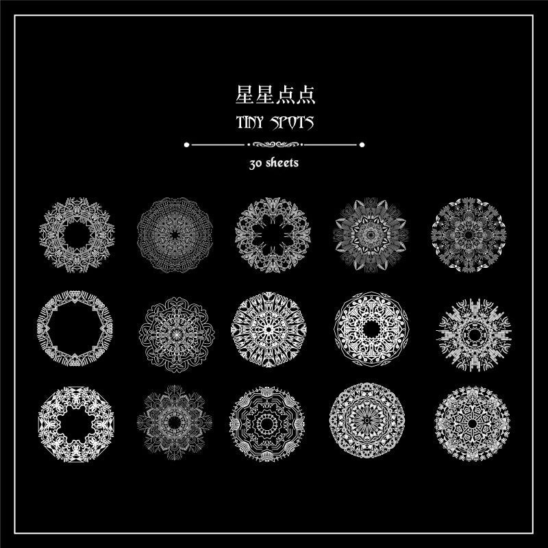 CAWPURI Sun Moon Stars Handbook Sticker Set – Retro - Inspired for Crafts