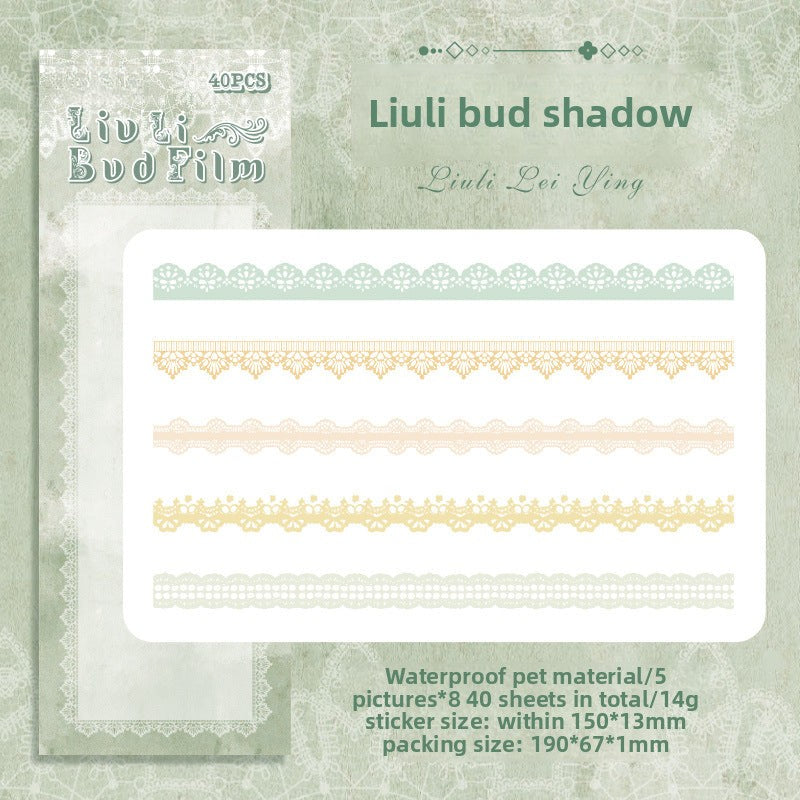 CAWPURI 30PCS Cluster Flower Lace Stickers – PET Decor for Handbooks