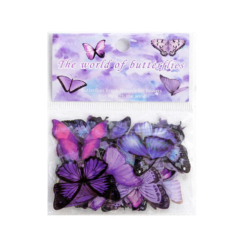 CAWPURI Butterfly Garden Stickers – 40PCS Waterproof PET for Handbooks & DIY