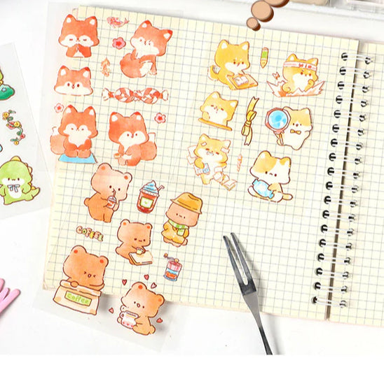CAWPURI Cute Cartoon Waterproof Stickers – 16 Adorable Designs for Crafts