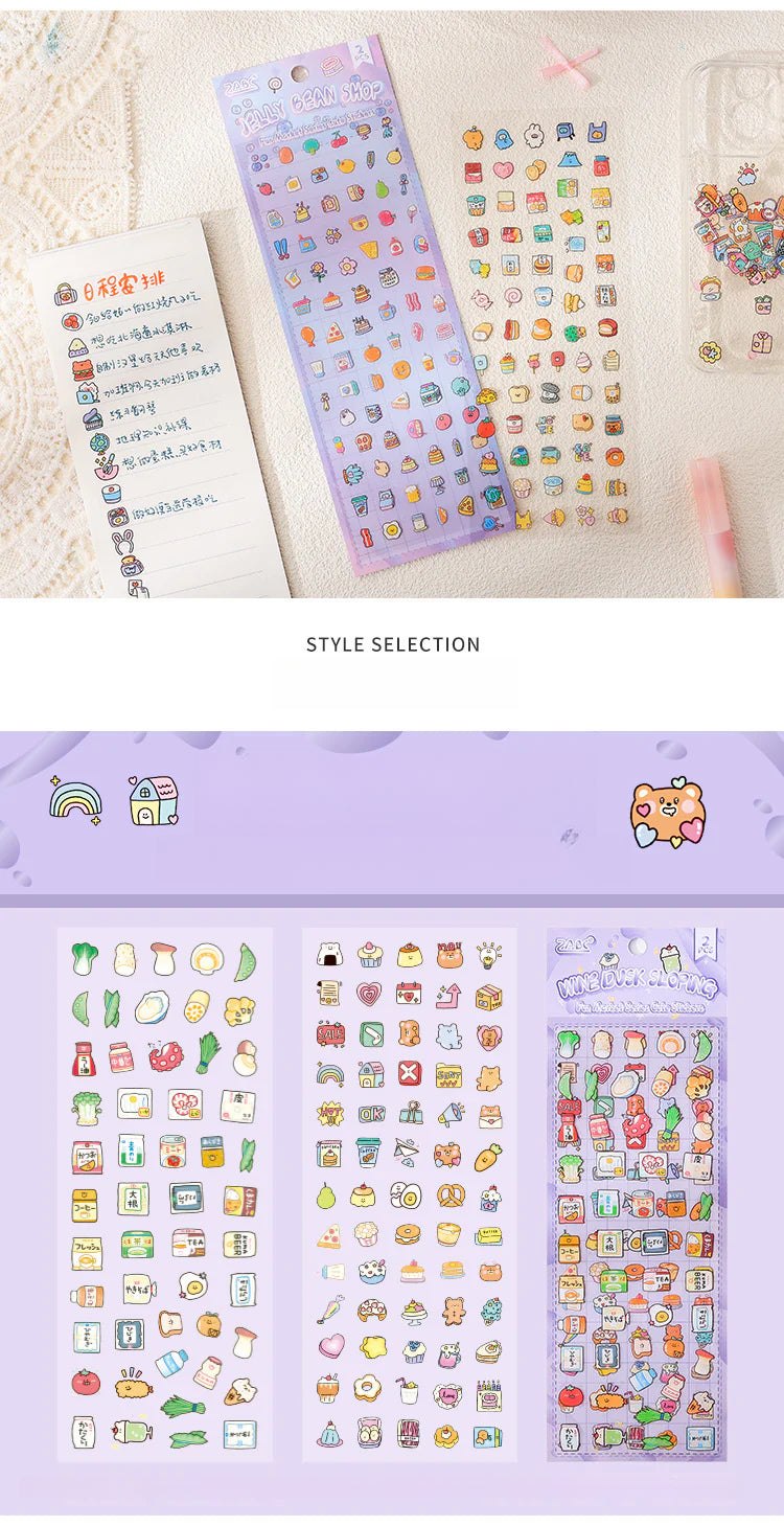 CAWPURI Fun Market Cute Cartoon Handbook Stickers – 20 Adorable Designs