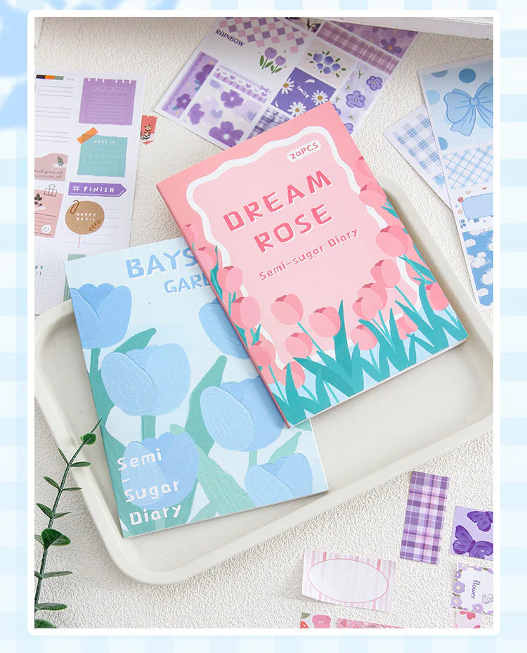 CAWPURI Half - Sugar Diary Handbook Sticker Book – 30 Adorable Designs
