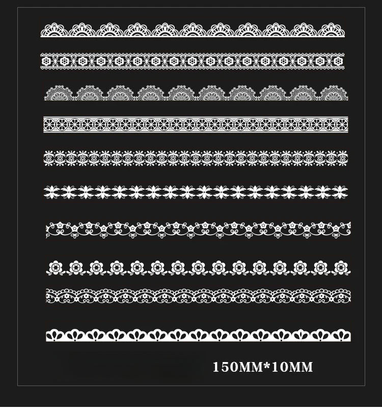 CAWPURI 30PCS Cluster Flower Lace Stickers – PET Decor for Handbooks