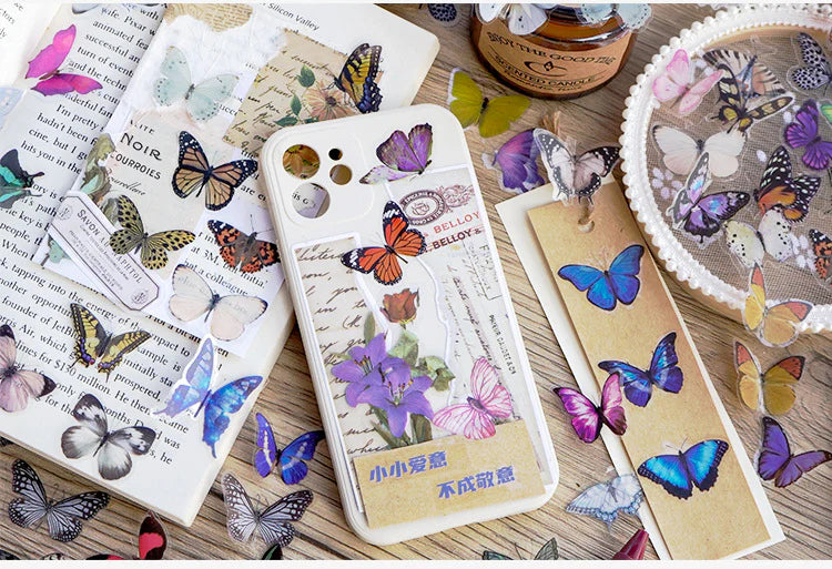 CAWPURI Butterfly Garden Stickers – 40PCS Waterproof PET for Handbooks & DIY