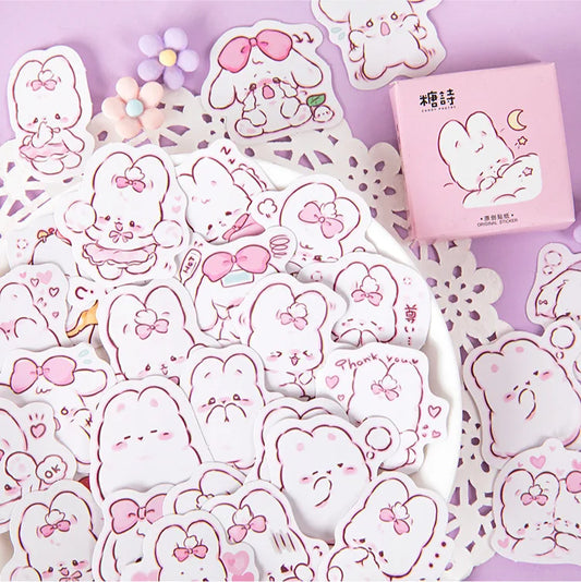 CAWPURI 45 pcs/box Cute rabbit daily Kawaii Decoration Stickers Planner Scrapbooking Stationery Korean Diary Stickers