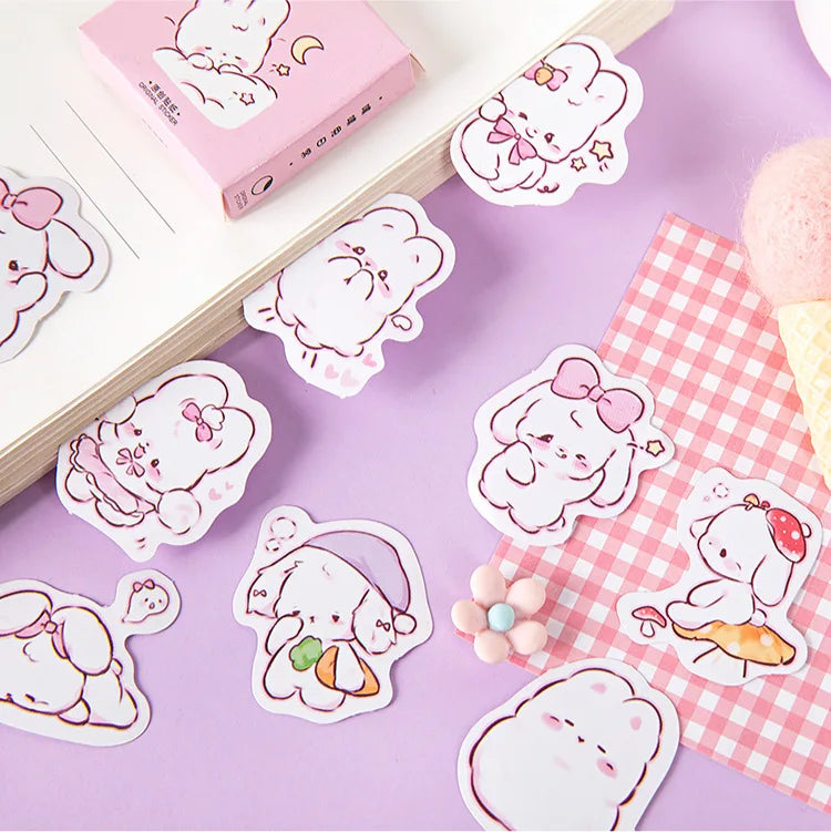 CAWPURI 45 pcs/box Cute rabbit daily Kawaii Decoration Stickers Planner Scrapbooking Stationery Korean Diary Stickers