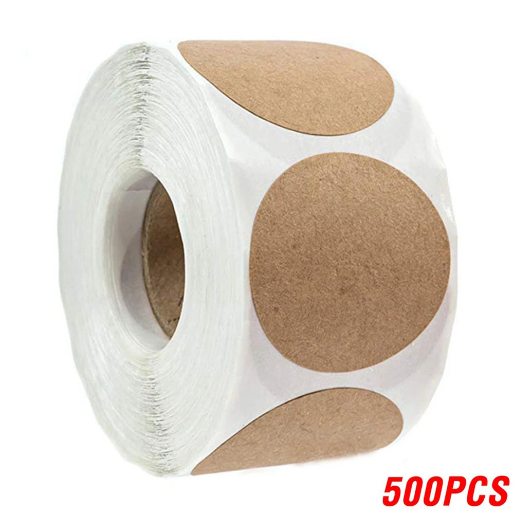 CAWPURI 100-500pcs Vintage Kraft Paper Stickers Scrapbook Gift Stationery Label Stickers Handmade With Love Thank You For The Stickers