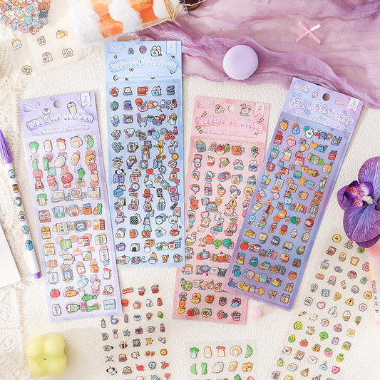 CAWPURI Fun Market Cute Cartoon Handbook Stickers – 20 Adorable Designs