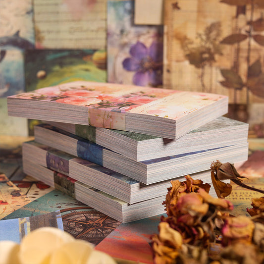 CAWPURI 100PCS Retro Wuxia Handbook Material Paper – Lightweight Collage Sheets