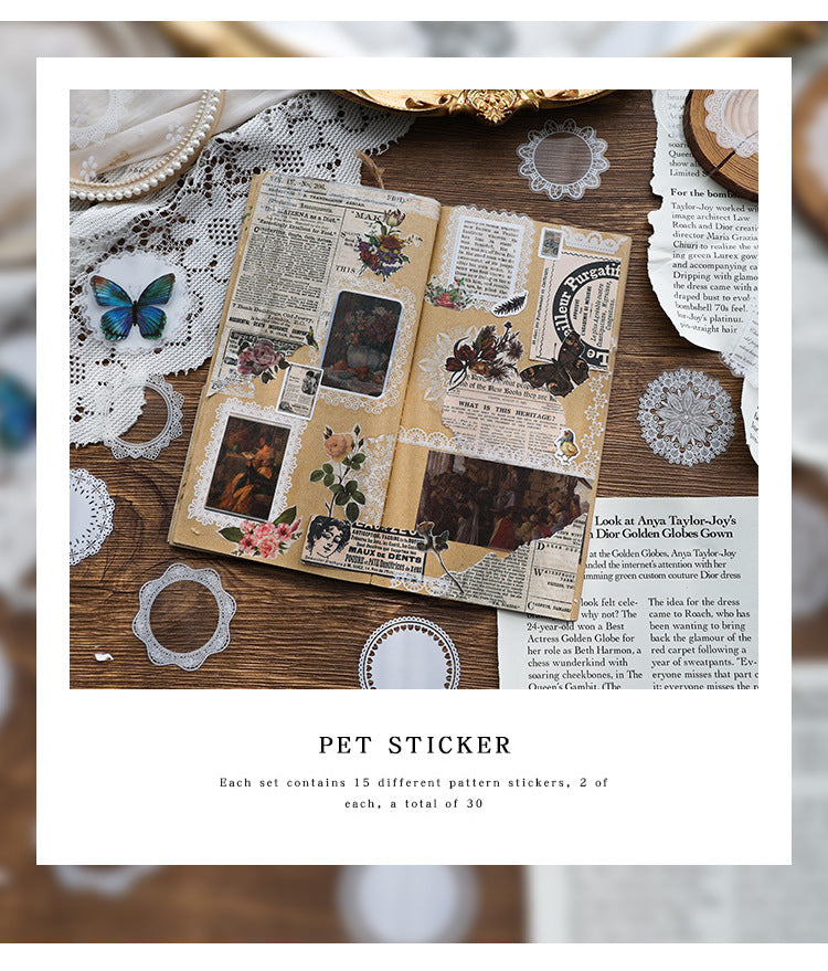 CAWPURI Sun Moon Stars Handbook Sticker Set – Retro - Inspired for Crafts