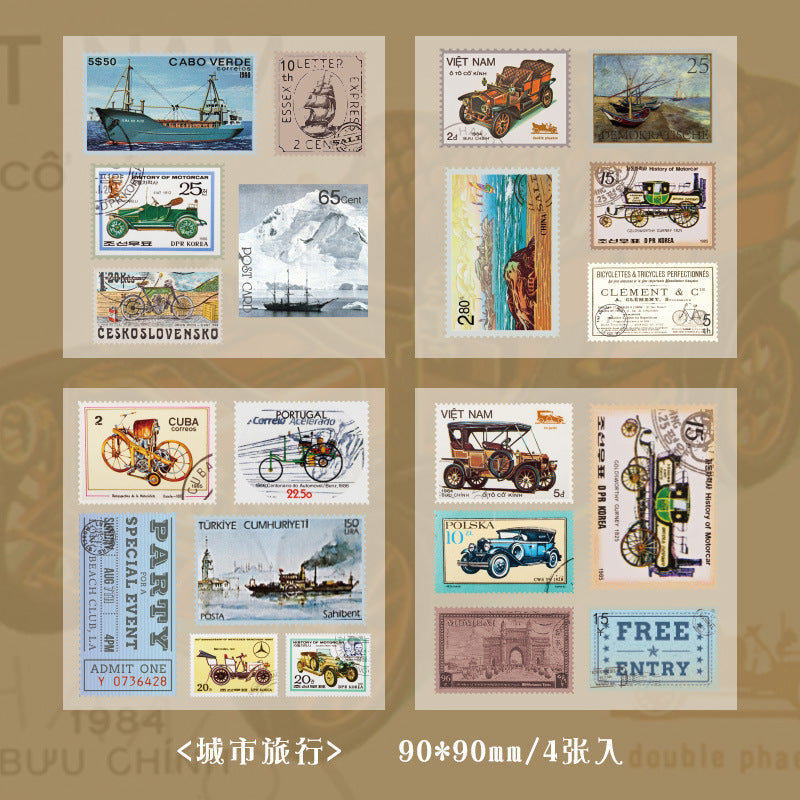 CAWPURI merchandise human messenger hand account sticker cute retro children's hand account sticker whole package set material wholesale