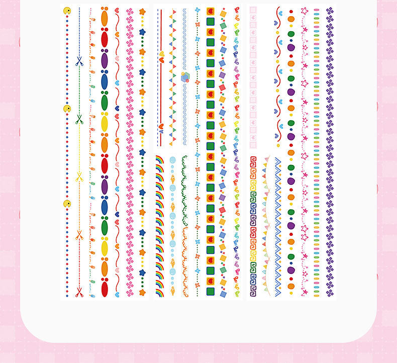 CAWPURI Boundary Guard Strip Stickers – 6Pcs Washi Paper Cut Film for Handbooks