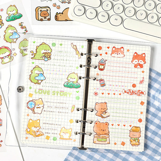CAWPURI Cute Cartoon Waterproof Stickers – 16 Adorable Designs for Crafts