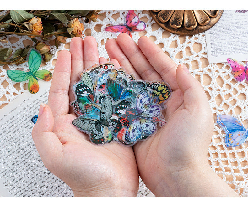 CAWPURI Variety Butterfly Stickers – 40PCS Cute Waterproof PVC for Crafts