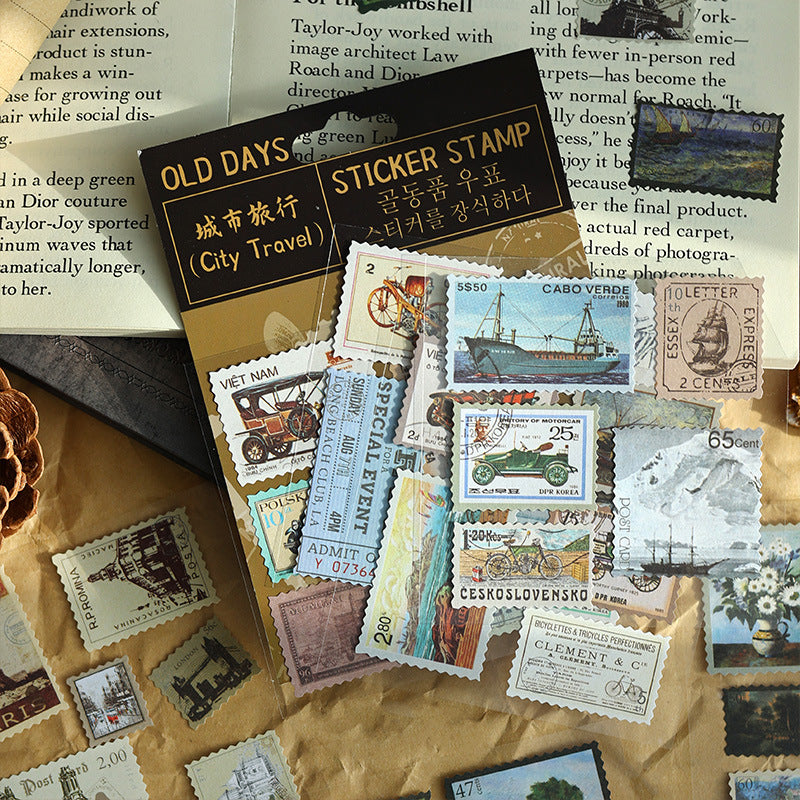 CAWPURI merchandise human messenger hand account sticker cute retro children's hand account sticker whole package set material wholesale