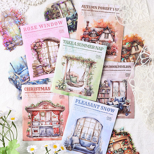 Secret Landscape Waterproof Stickers – 50 Enchanting Outdoor Designs