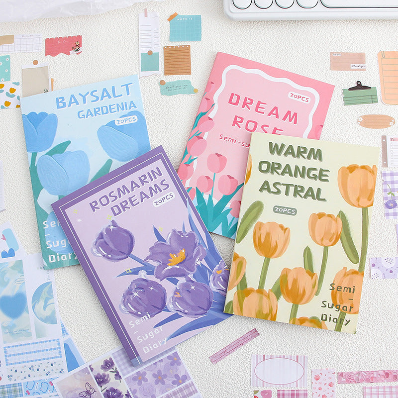 CAWPURI Half - Sugar Diary Handbook Sticker Book – 30 Adorable Designs