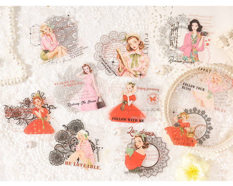 CAWPURI Early Morning Twilight Stickers – 10PCS Retro PET for Handbooks