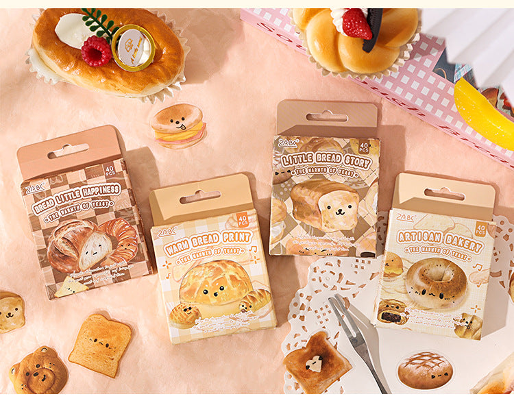 CAWPURI Yuezhen Cute Bread Handbook Stickers – 20 Adorable Designs