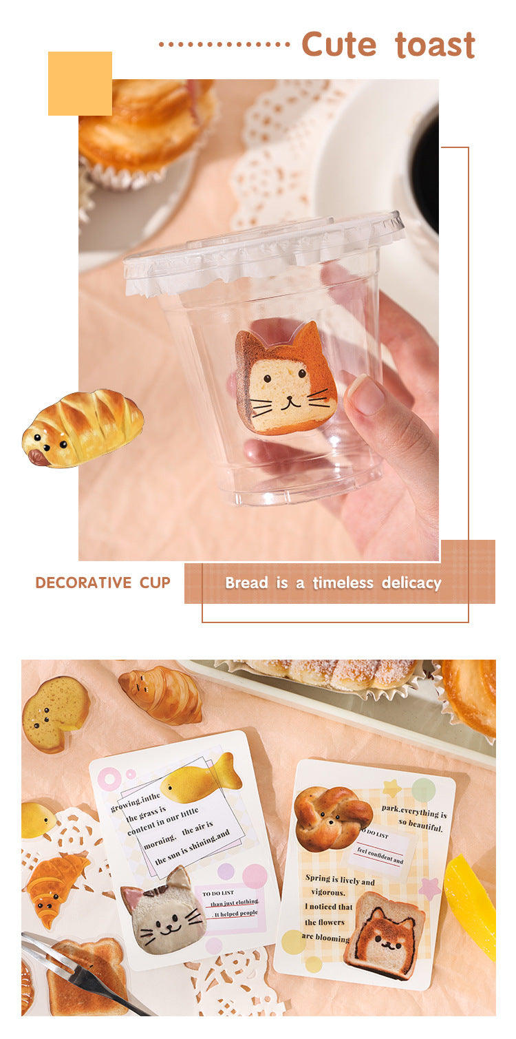 CAWPURI Yuezhen Cute Bread Handbook Stickers – 20 Adorable Designs