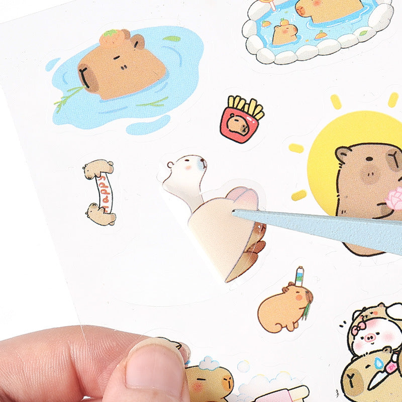 CAWPURI Cute Cartoon Waterproof Stickers – 16 Adorable Designs for Crafts