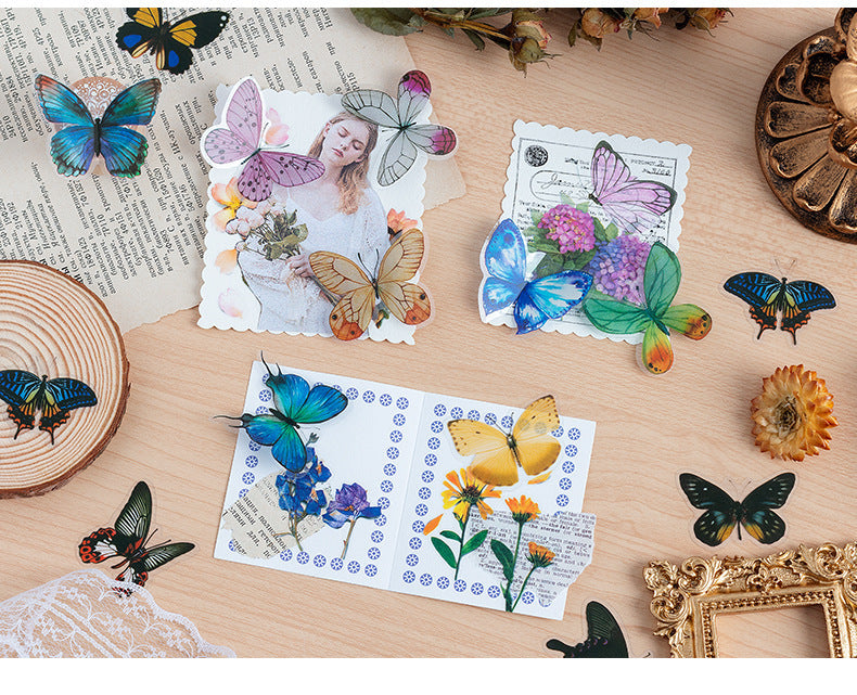 CAWPURI Variety Butterfly Stickers – 40PCS Cute Waterproof PVC for Crafts