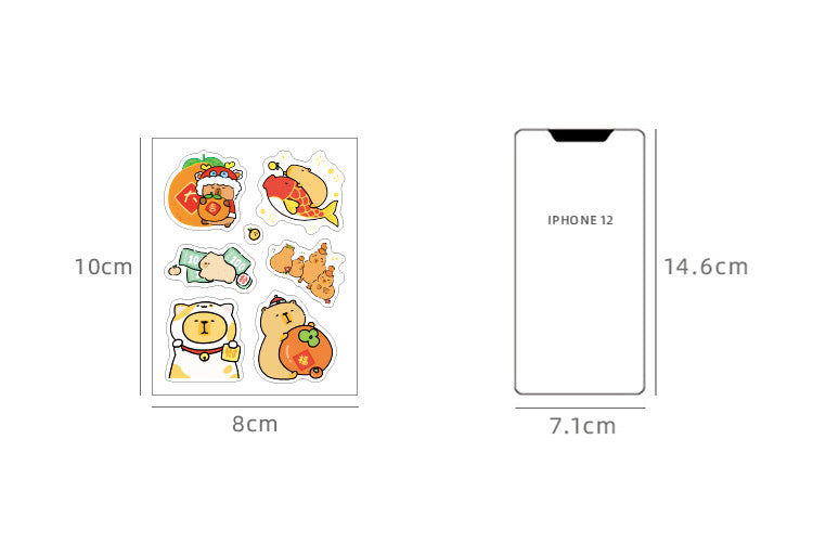 CAWPURI Cute Cartoon Waterproof Stickers – 16 Adorable Designs for Crafts