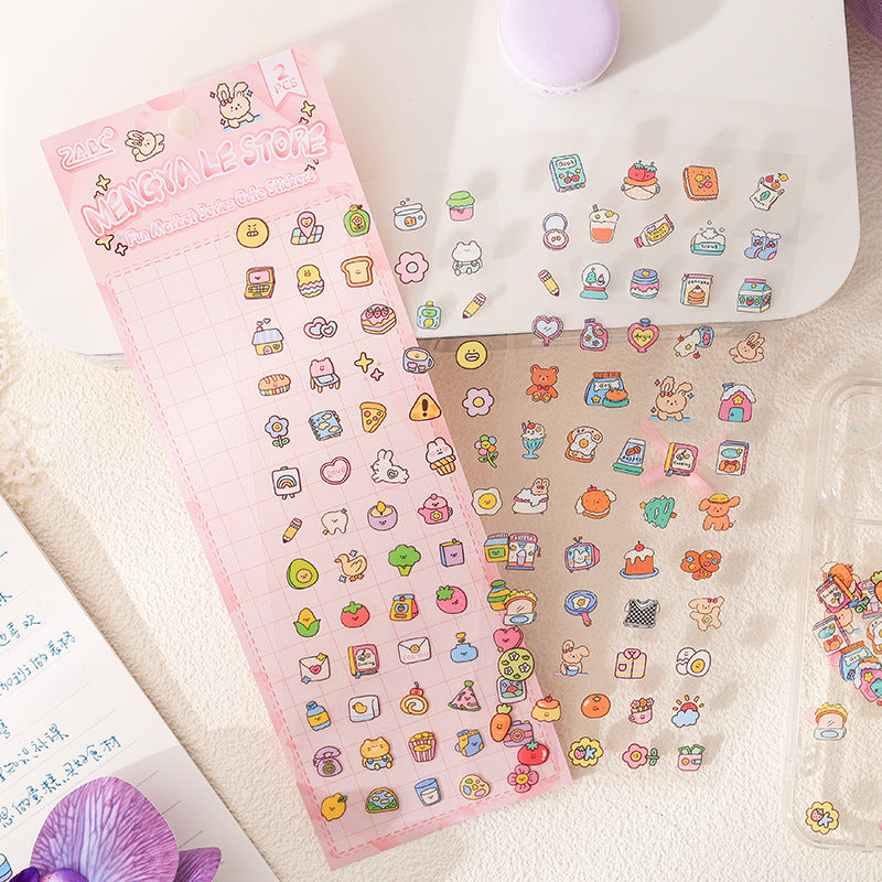 CAWPURI Fun Market Cute Cartoon Handbook Stickers – 20 Adorable Designs