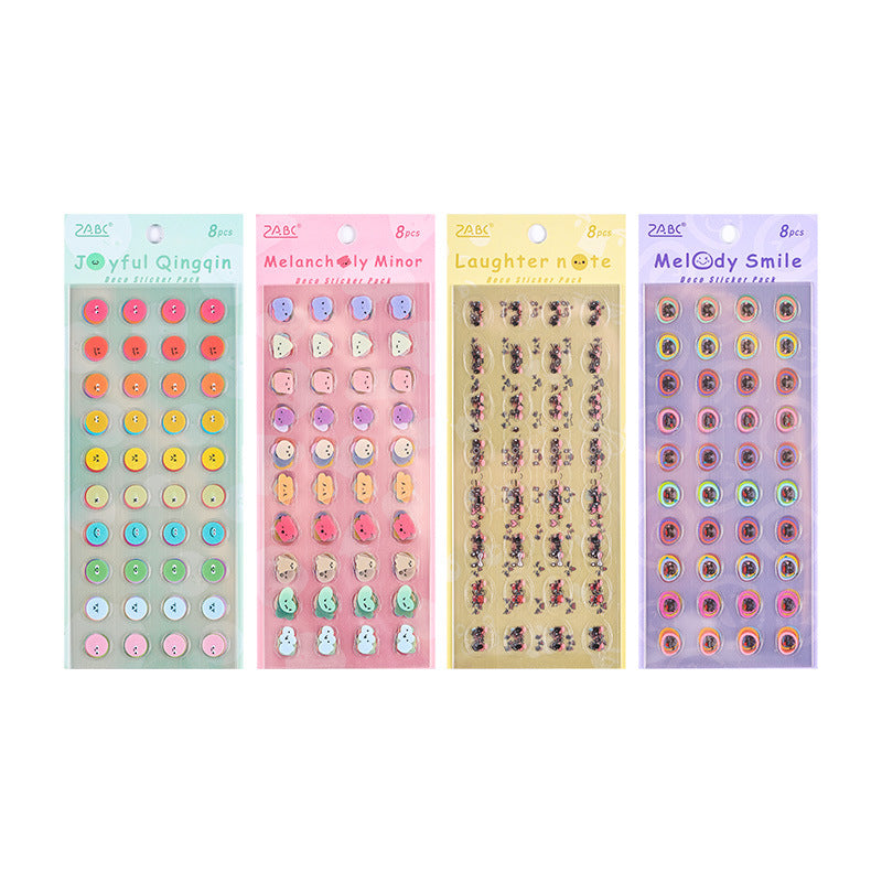 CAWPURI Emoji Symphony Stickers – 8PCS Waterproof PET for Handbooks & DIY