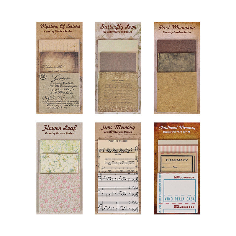 CAWPURI Country Garden Handbook Stickers – 60 Sheets, 6 Retro Styles