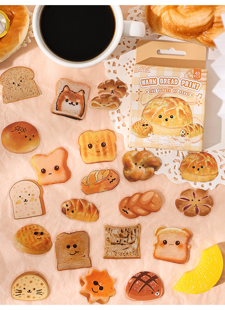 CAWPURI Yuezhen Cute Bread Handbook Stickers – 20 Adorable Designs