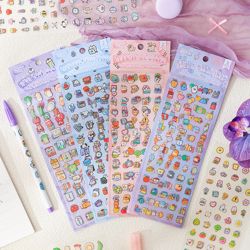 CAWPURI Fun Market Cute Cartoon Handbook Stickers – 20 Adorable Designs