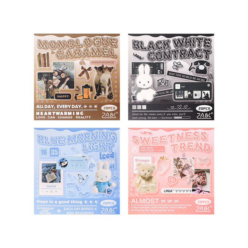 CAWPURI Salt Style Cut Film Sticker Hand Account Sticker Book, Cross-border Creative Sticker Pet Hand Account Sticker Book Sticker
