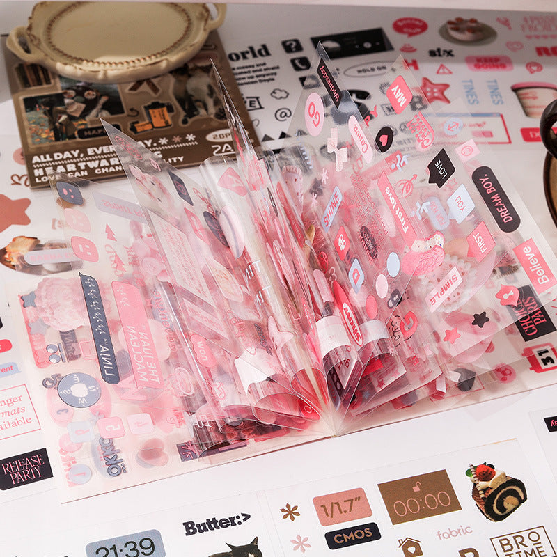 CAWPURI Salt Style Cut Film Sticker Hand Account Sticker Book, Cross-border Creative Sticker Pet Hand Account Sticker Book Sticker