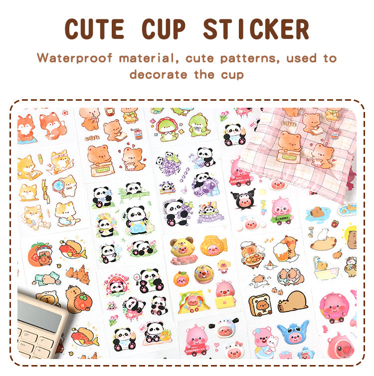 CAWPURI Cute Cartoon Waterproof Stickers – 16 Adorable Designs for Crafts