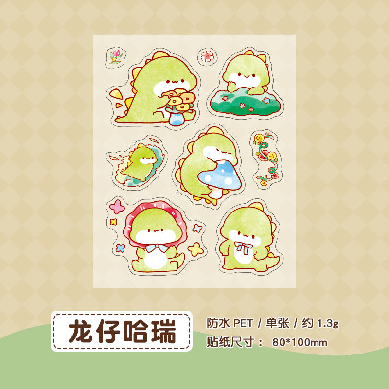 CAWPURI Cute Cartoon Waterproof Stickers – 16 Adorable Designs for Crafts