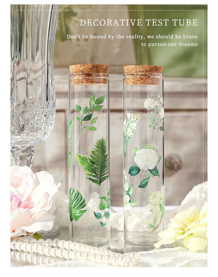 CAWPURI Leisurely Flower Language Sticker Set - 50 Exquisite Retro Designs