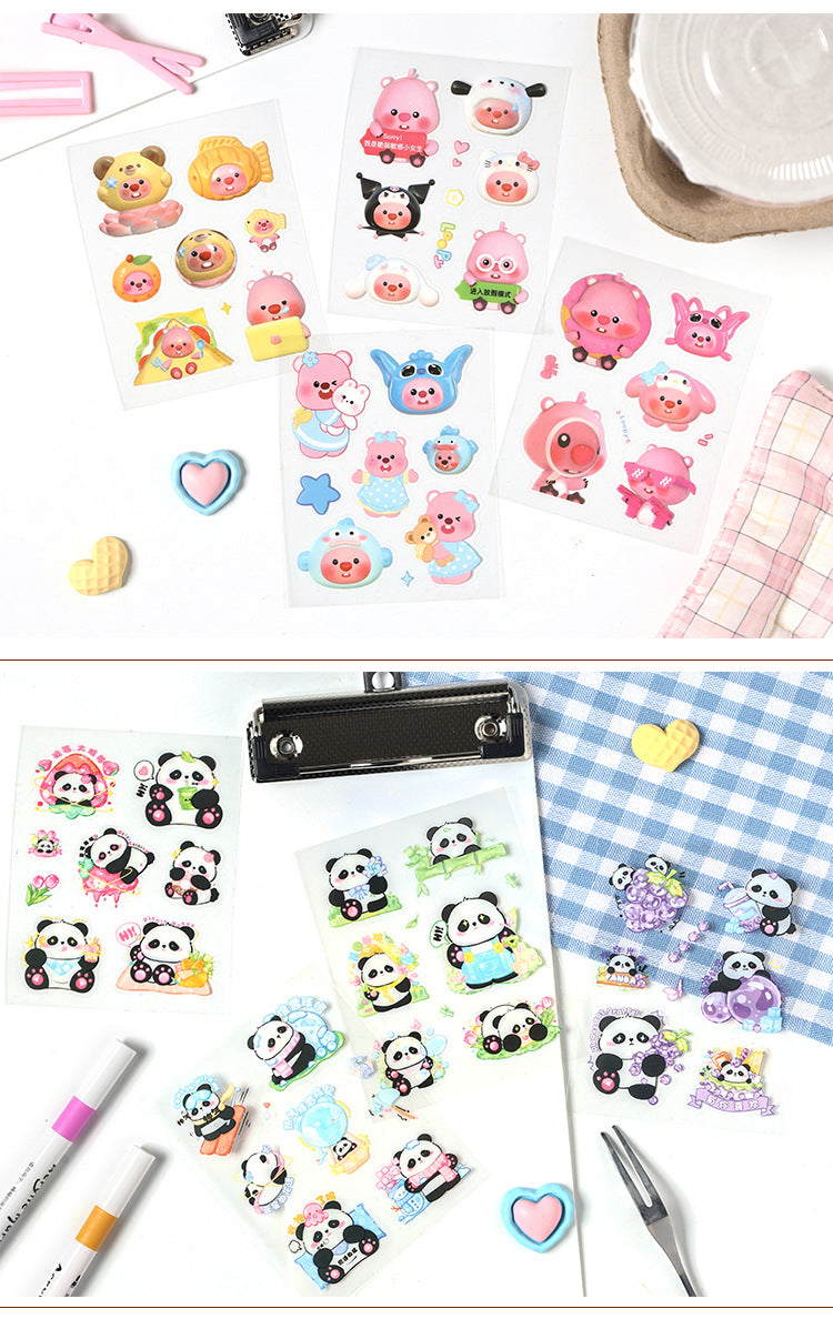 CAWPURI Cute Cartoon Waterproof Stickers – 16 Adorable Designs for Crafts