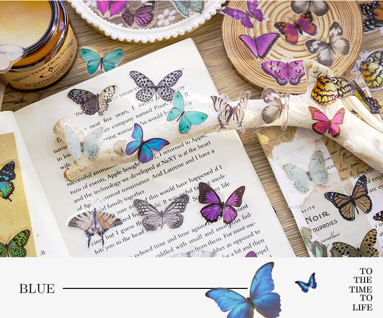 CAWPURI Butterfly Garden Stickers – 40PCS Waterproof PET for Handbooks & DIY
