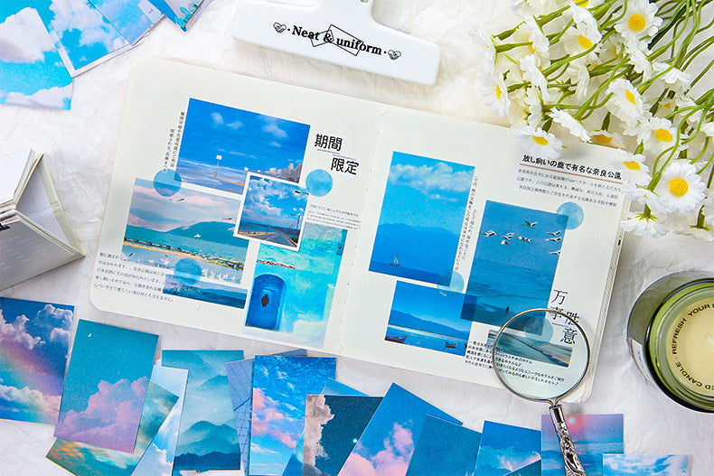 CAWPURI Starry Sky Sticker Book – 50PCS Adhesive Stickers for Handbooks & Crafts