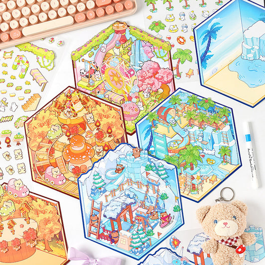 CAWPURI Four Seasons 3D Landscaping Stickers - Create Your Own Miniature Worlds