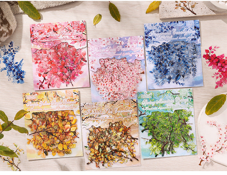 CAWPURI Chun Yu Muye Sticker Pack – 20PCS Floral Delights