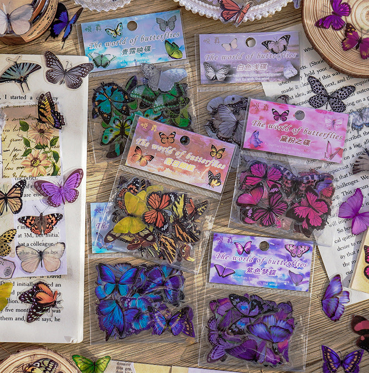 CAWPURI Butterfly Garden Stickers – 40PCS Waterproof PET for Handbooks & DIY