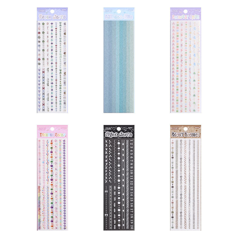 CAWPURI Boundary Guard Strip Stickers – 6Pcs Washi Paper Cut Film for Handbooks
